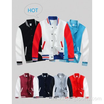 wholesale custom print logo plain fleece college jacket